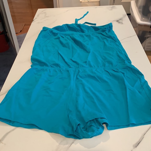 Arizona strapless teal romper, small. - Picture 4 of 4